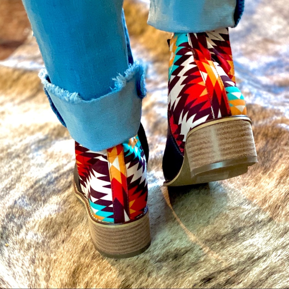 Leather Aztec Booties - Picture 2 of 10